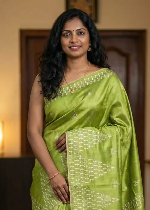 PURE KORIAN TUSSAR SILK EMBROIDERY SAREES 